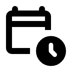 Calendar Clock Icon from Rounded Line - Streamline Material Set