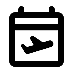 Calendar Flight Icon from Rounded Line - Material Pro Set