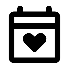 Calendar Heart Icon from Rounded Line - Material Pro Set