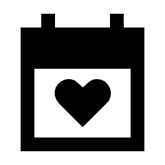 Calendar Heart Fill Icon from Sharp Fill - Streamline Material Set