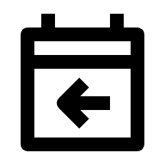 Calendar Previous Day Yesterday Icon from Outlined Line - Material Pro Set