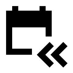 Calendar Previous Events Fill Icon from Sharp Fill - Streamline Material Set