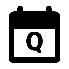 Calendar Quarter View Quarterly Fill Icon from Rounded Fill - Streamline Material Set