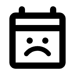 Calendar Sad Icon from Rounded Line - Streamline Material Set