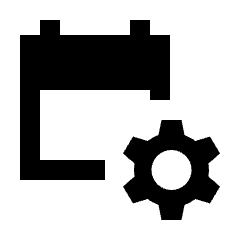 Calendar Setting Gear Fill Icon from Sharp Fill - Streamline Material Set