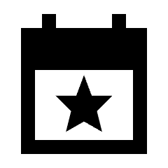 Calendar Star Fill Icon from Sharp Fill - Streamline Material Set