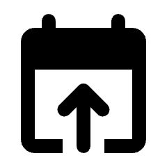 Calendar Upload Fill Icon from Rounded Fill - Streamline Material Set