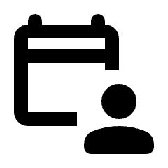 Calendar User Icon from Rounded Line - Streamline Material Set