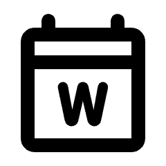 Calendar Week View Weekly Icon from Rounded Line - Streamline Material Set