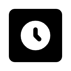 Clock Square Fill Icon from Rounded Fill - Streamline Material Set