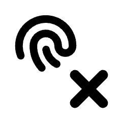 Fingerprint Deny Icon from Rounded Line - Material Pro Set