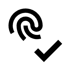 Fingerprint Validate Fill Icon from Sharp Fill - Material Pro Set