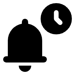 Notification Clock Fill Icon from Rounded Fill - Streamline Material Set