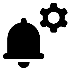 Notification Setting Gear Fill Icon from Rounded Fill - Streamline Material Set