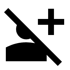 Person Add Disabled Fill Icon from Sharp Fill - Streamline Material Set