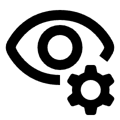 Visibility Setting Gear Icon from Rounded Line - Streamline Material Set