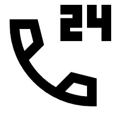 Call 24 Hours Icon from Sharp Line - Material Pro Set