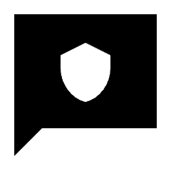 Chat Protect Fill Icon from Sharp Fill - Streamline Material Set