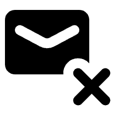Delete Email Fill Icon from Rounded Fill - Streamline Material Set