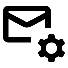 Email Setting Gear Icon from Rounded Line - Material Pro Set