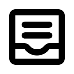 Inbox Document Icon from Rounded Line - Material Pro Set