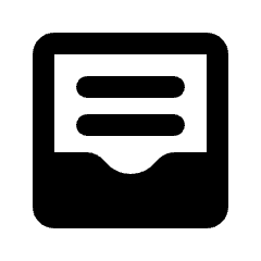 Inbox Document Fill Icon from Rounded Fill - Material Pro Set