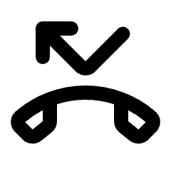 Phone Missed Icon from Rounded Line - Streamline Material Set