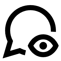 Show Hide Comments Alt Icon from Sharp Line - Streamline Material Set
