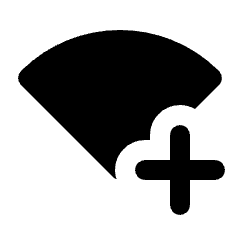 Wifi Add Fill Icon from Rounded Fill - Streamline Material Set