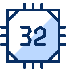Computer Chips 32 Bit Icon from Cyber Duotone Set