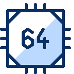 Computer Chips 64 Bit Icon from Cyber Duotone Set