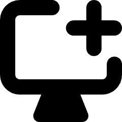 Computer Desktop Add Icon from Micro Solid Set