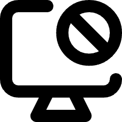 Computer Desktop Block Icon from Micro Line Set