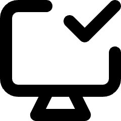 Computer Desktop Check Icon from Micro Line Set