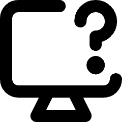 Computer Desktop Help Icon from Micro Line Set