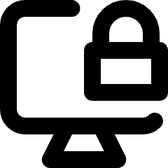 Computer Desktop Lock Icon from Micro Line Set