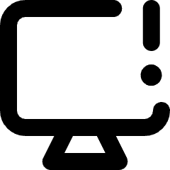 Computer Desktop Warning Icon from Micro Line Set