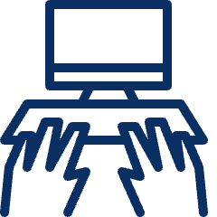 Computer Imac Typing Icon from Cyber Line Set