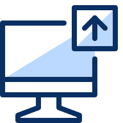 Computer Imac Upload Icon from Cyber Duotone Set