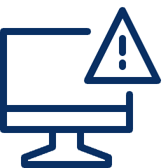 Computer Imac Warning Icon from Cyber Line Set