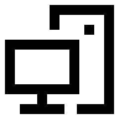 Computer Pc Desktop Icon from Sharp Line Set