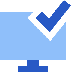 Desktop Check Icon from Sharp Flat Set