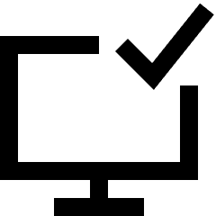 Desktop Check Icon from Sharp Line Set