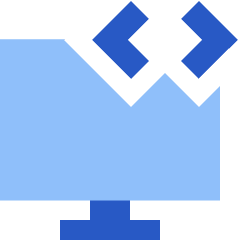 Desktop Code Icon from Sharp Flat Set