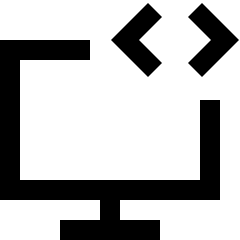 Desktop Code Icon from Sharp Line Set