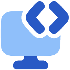 Desktop Code Icon from Plump Flat Set