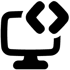 Desktop Code Icon from Plump Solid Set