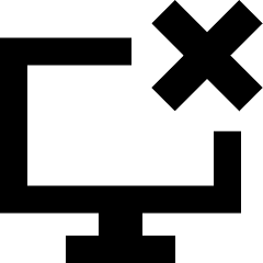 Desktop Delete Icon from Sharp Solid Set