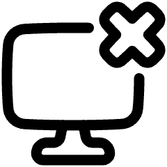 Desktop Delete Icon from Plump Line Set