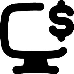 Desktop Dollar Icon from Flex Solid Set